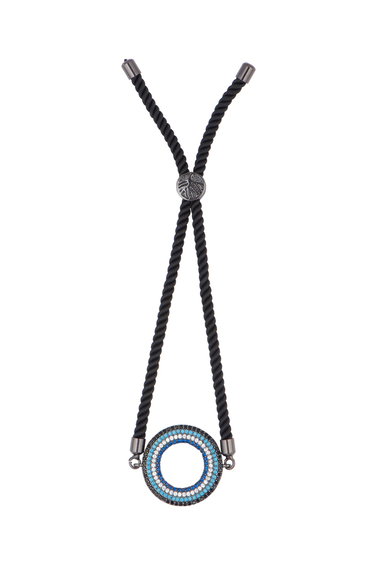 White Finish Evil Eye Adjustable Bracelet