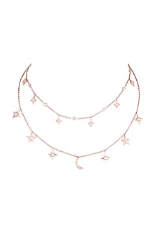 Rose Gold Plated Cubic Zirconia Chain Necklace