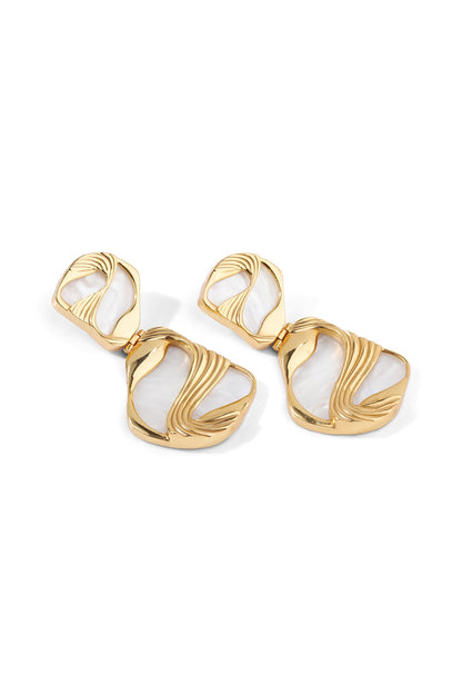 Gold Finish Pearl Maxi Pret Dangler Earrings