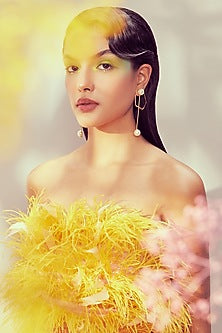 Gold Plated White Natural Pearl Earrings