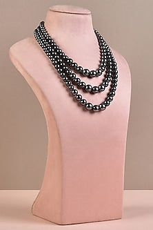Dark Silver Pearl Necklace