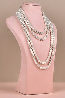 White Pearl Layered Necklace