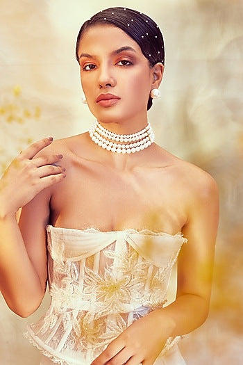 White Pearl Choker Necklace