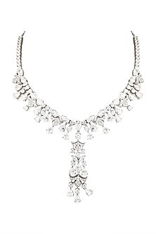 White Finish Cubic Zirconia Necklace