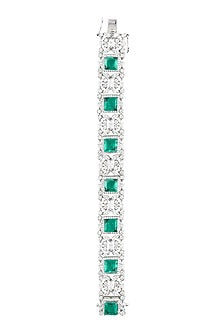 White Finish Emerald Bracelet