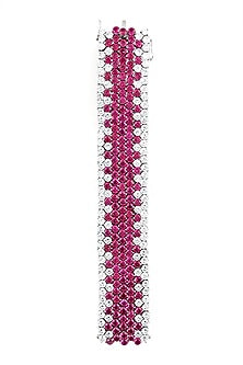 White Finish Pink Rubies Bracelet