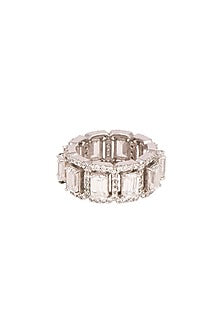 White Finish Cubic Zirconia Ring