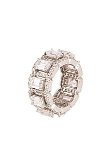 White Finish Cubic Zirconia Ring