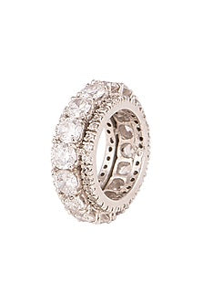 White Finish Ring With Cubic Zirconia