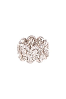 White Finish Layered Ring