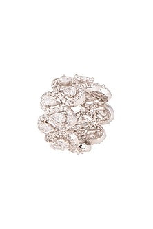 White Finish Layered Ring
