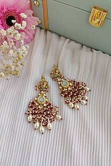 Gold Plated Pachi Kundan & Ruby Choker Necklace Set