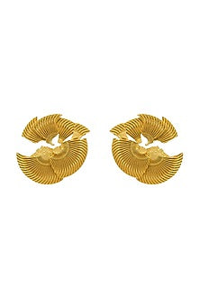 Gold Plated Earrings In Brass