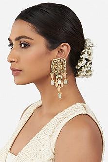 Micro Gold Finish Agate Stone Earrings
