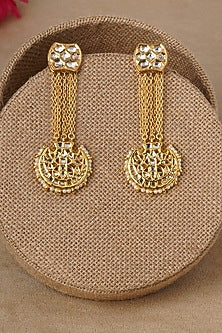 Micro Gold Finish Beaded Dangler Earrings