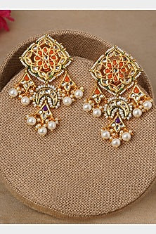 Micro Gold Finish Beaded Earrings