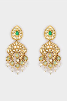 Micro Gold Finish Earrings With Pearls