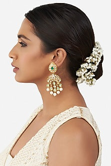 Micro Gold Finish Earrings With Pearls