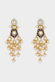 Micro Gold Finish Pearl Earrings