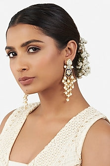 Micro Gold Finish Pearl Earrings