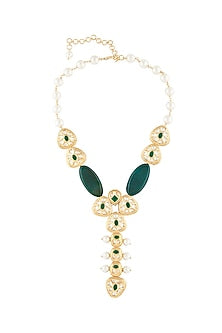 Micro Gold Finish Shell Pearl Necklace