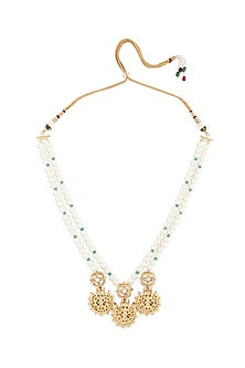 Micro Gold Finish Necklace With Beads