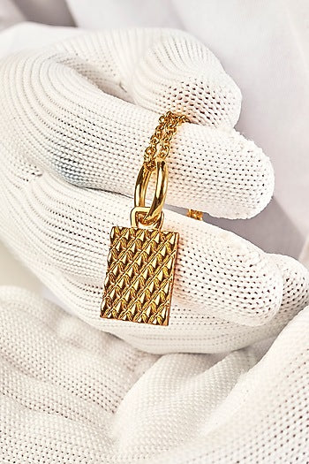 Gold Plated Pendant Necklace In Brass