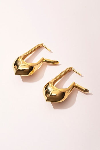 Gold Plated Hoop Earrings In Sterling Silver