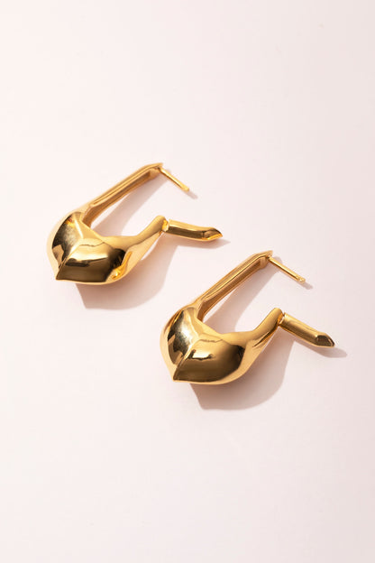 Gold Plated Hoop Earrings In Sterling Silver