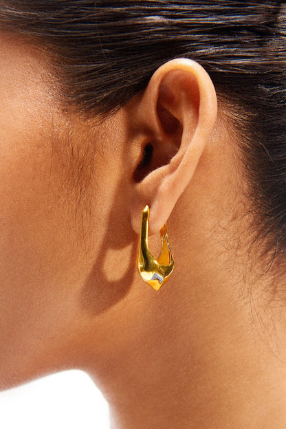 Gold Plated Hoop Earrings In Sterling Silver