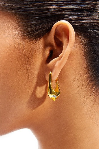 Gold Plated Hoop Earrings In Sterling Silver