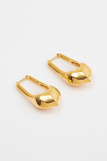 Gold Plated Hoop Earrings In Sterling Silver