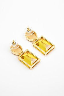 Gold Plated Cubic Zirconia Dangler Earrings In Sterling Silver