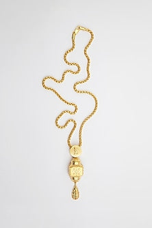 Gold Plated Long Necklace In Sterling Silver