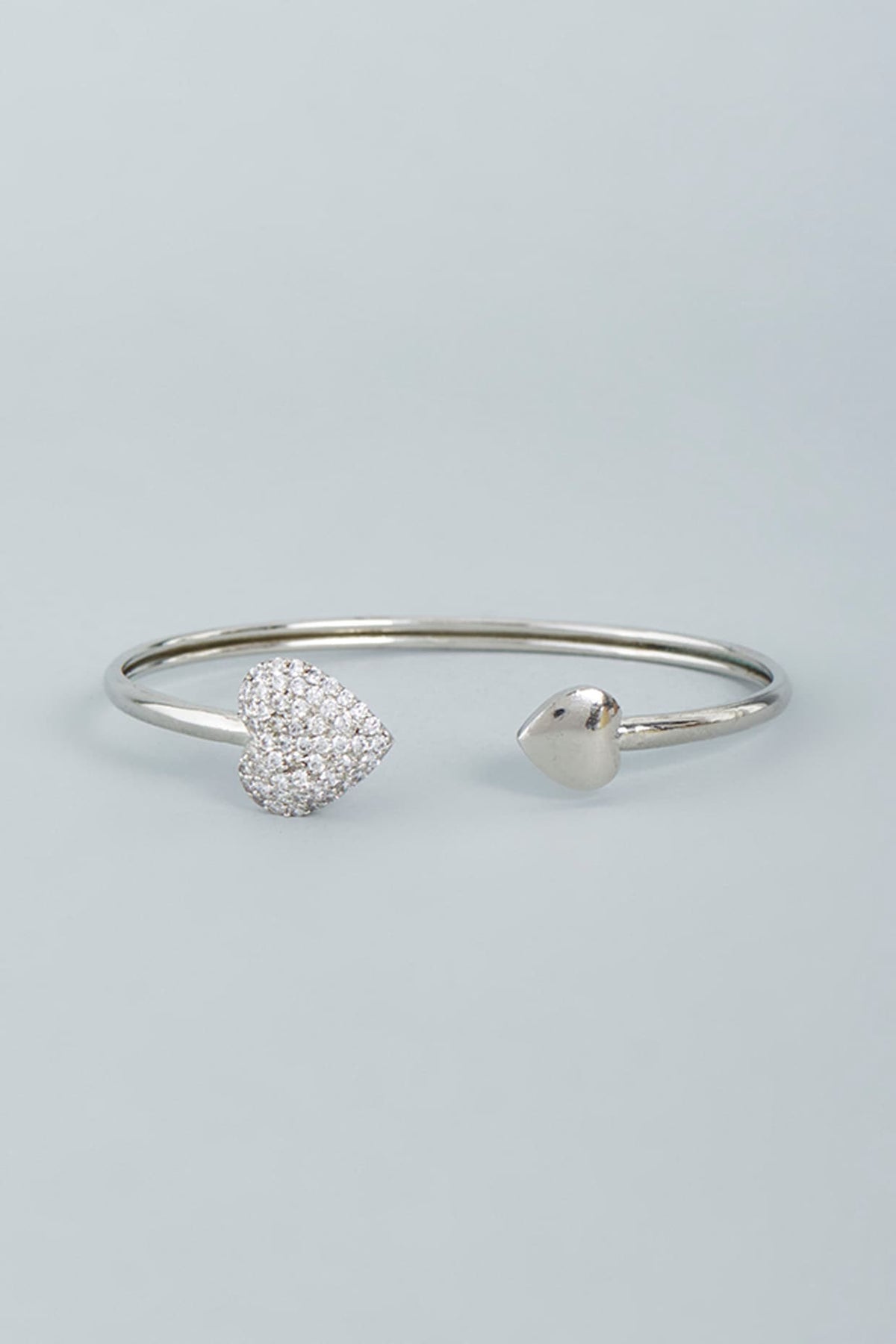 White Finish Swarovski Bangle In Sterling Silver