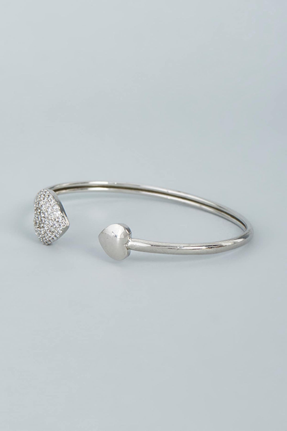 White Finish Swarovski Bangle In Sterling Silver
