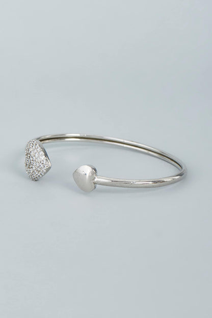White Finish Swarovski Bangle In Sterling Silver