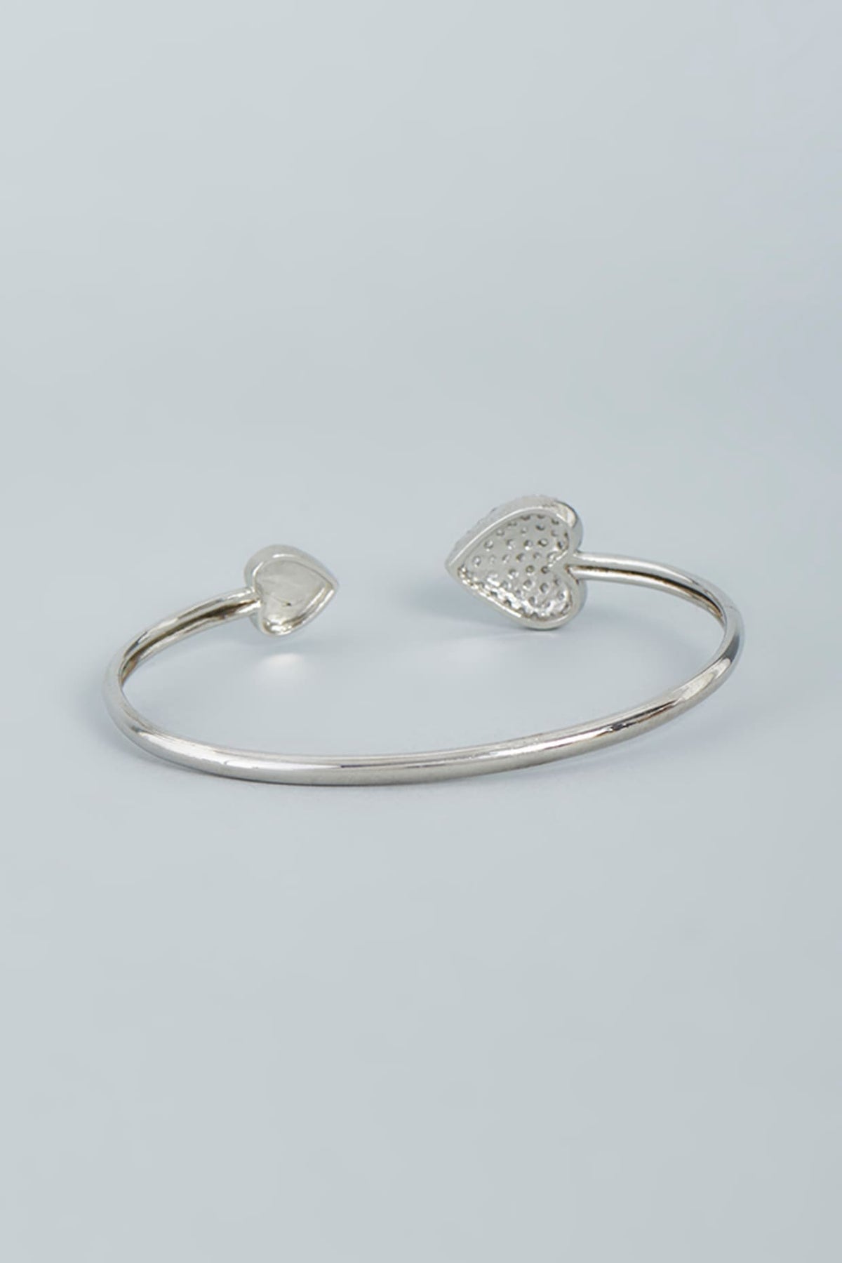 White Finish Swarovski Bangle In Sterling Silver