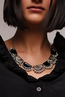 Two Tone Finish Handcrafted Enamel Choker Necklace