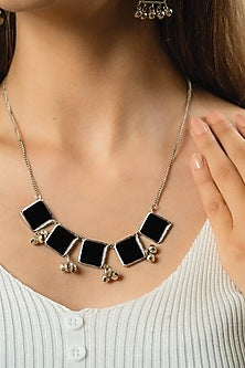 Two Tone Finish Handcrafted Long Necklace