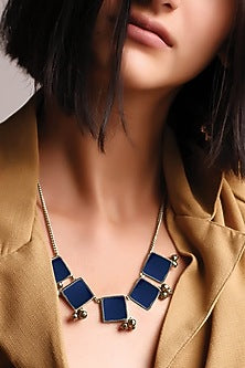 Two Tone Finish Handcrafted Enamel Long Necklace