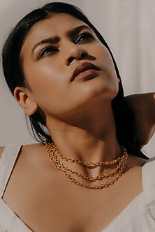 Gold Finish Choker Necklace