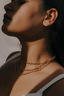 Gold Finish Choker Necklace
