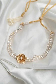 Gold Finish Handcrafted Pearl Choker Necklace