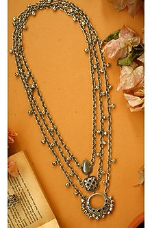 Two-Tone Finish Enamelled Long Necklace