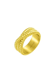 Gold Plated (Water Resistance Premium Plating) Twisted Rope Ring