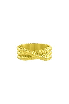 Gold Plated (Water Resistance Premium Plating) Twisted Rope Ring
