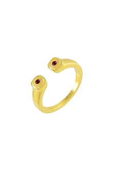 Gold Plated (Water Resistance Premium Plating) Pink Zircon Band Ring