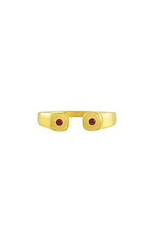 Gold Plated (Water Resistance Premium Plating) Pink Zircon Band Ring