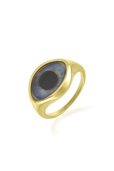 Gold Plated (Water Resistance Premium Plating) Evil Eye Ring